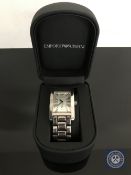 A gent's stainless steel Emporio Armani quartz wristwatch, ref.