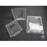 Five crystal photograph frames