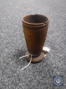 A nineteenth century fruitwood turned wassail cup, height 12.5 cm.