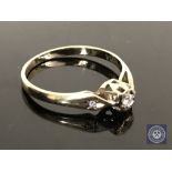 A 9ct gold diamond solitaire ring, size M1/2 CONDITION REPORT: 1.