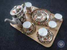 A tray of thirteen piece Royal Crown Derby Imari tea service together with two Royal Crown Derby