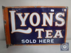 An early 20th century Lyons Tea double sided sign