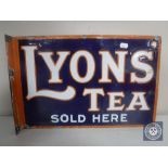 An early 20th century Lyons Tea double sided sign