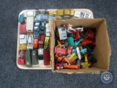 A tray of play-worn die cast vehicles including Corgi and Dinky