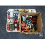 A tray of play-worn die cast vehicles including Corgi and Dinky