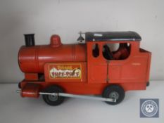 A mid 20th century Tri-ang tin plated puff puff train