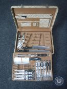 A cased Waltham and Sohn knife set (parts missing)