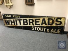 An early 20th century enamel sign "Ask for Whitbread's Stout and Ale",