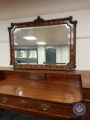 An early 20th century carved mahogany overmantel mirror,