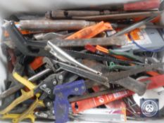 A crate of hand tools