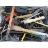 A crate of hand tools