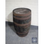 An oak coopered barrel