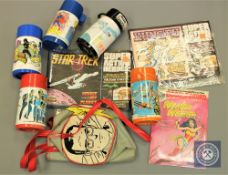 Five vintage Aladdin flasks - Star Trek, Buck Rogers in the 25th Century,