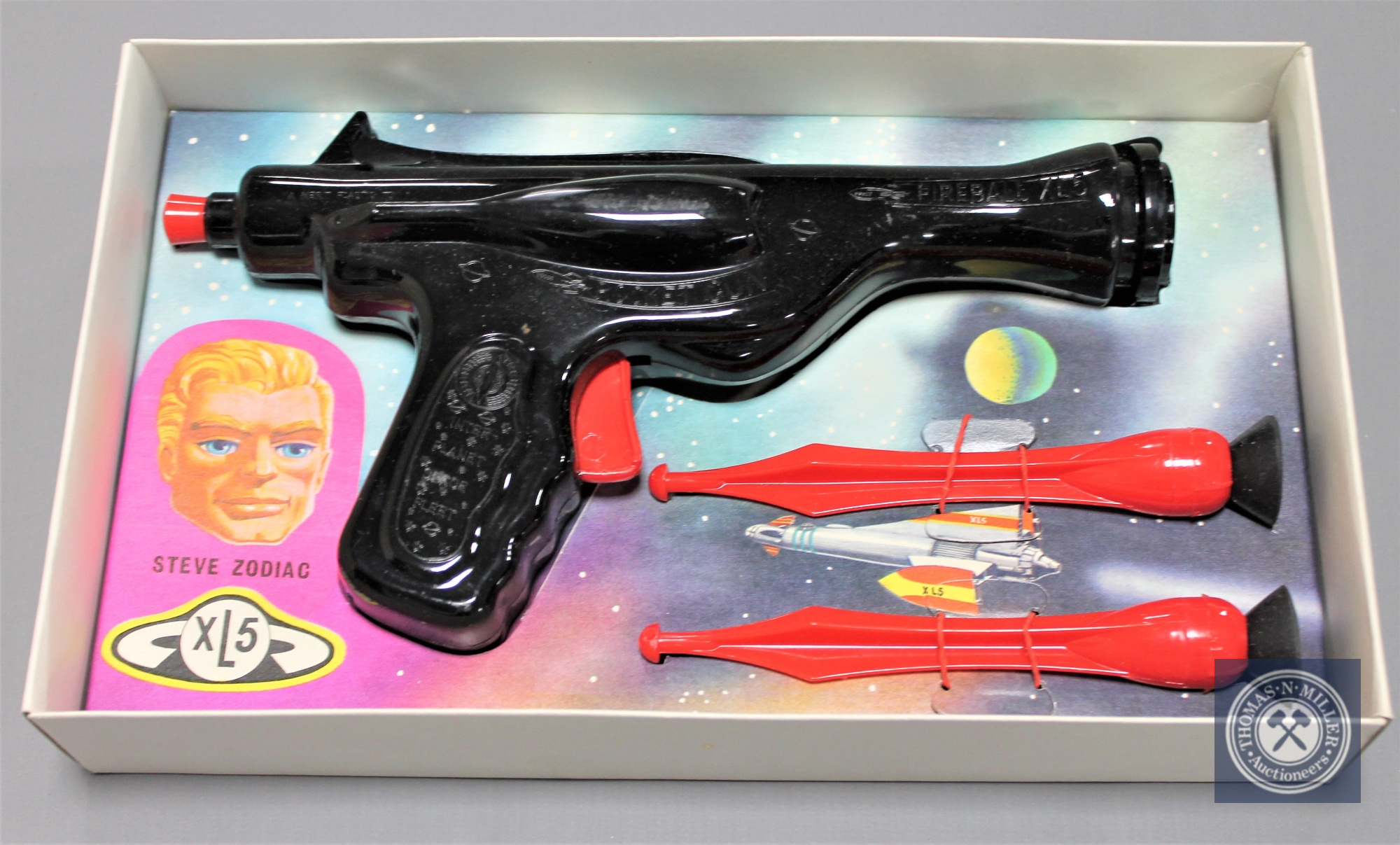 A J & L Randall ltd 'Merit' Fireball XL5 Rocket Gun, boxed. - Image 2 of 2