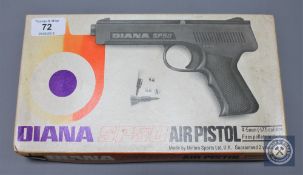 A Diana SP50 .177 calibre air pistol, made by Milbro Sports Ltd, boxed.