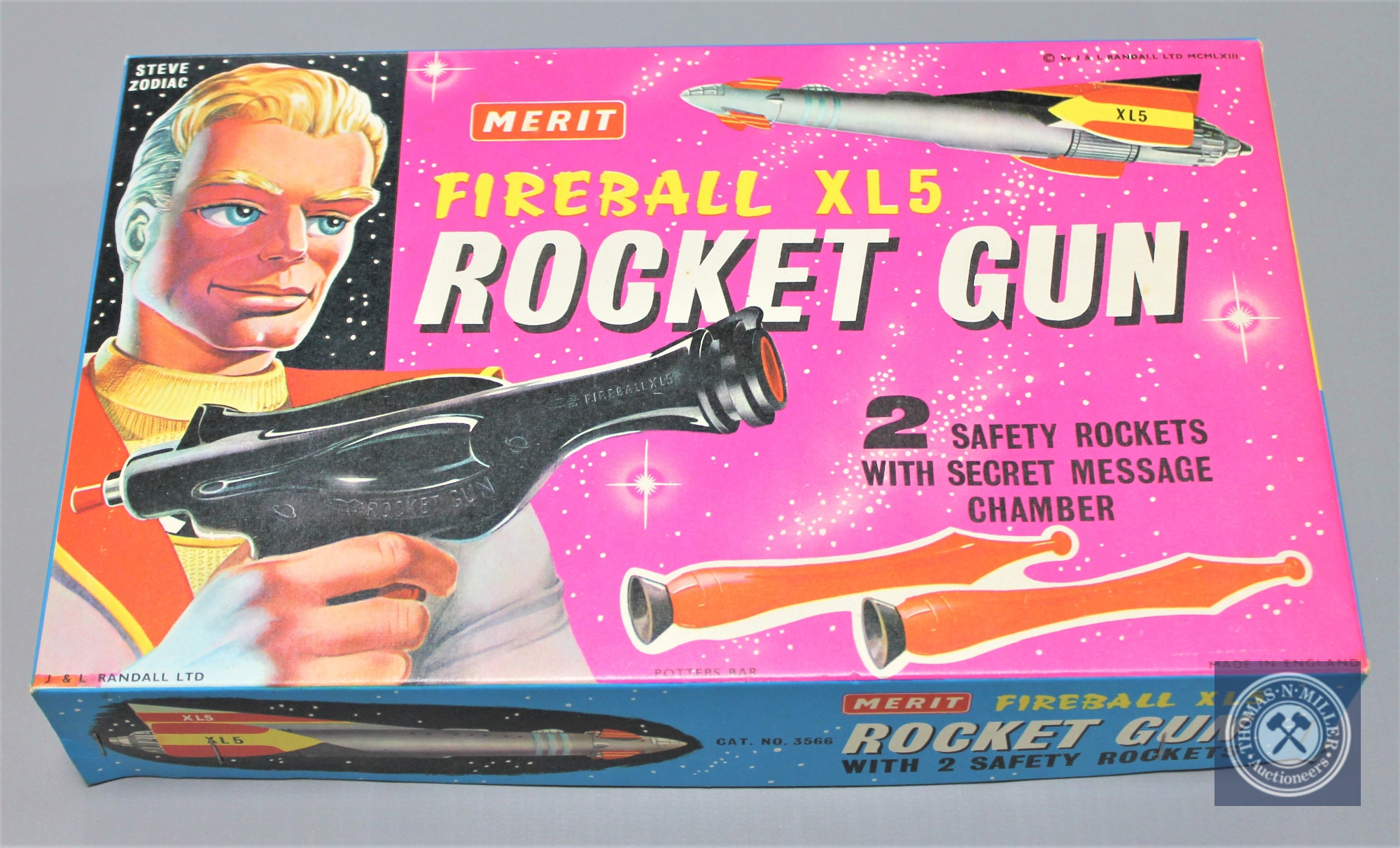 A J & L Randall ltd 'Merit' Fireball XL5 Rocket Gun, boxed.