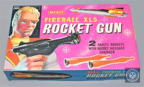 A J & L Randall ltd 'Merit' Fireball XL5 Rocket Gun, boxed.