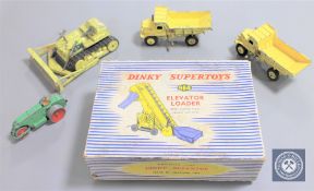 A collection of mid 20th century Dinky and Corgi vehicles; Dinky 23e Speed of the Wind Racing Car,