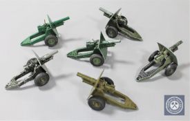 An assortment of twenty-eight die cast field guns by Dinky, Britains, Crescent.