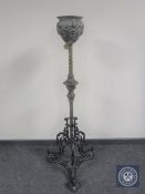 A Victorian cast iron and brass rise and fall standard oil lamp base CONDITION REPORT: