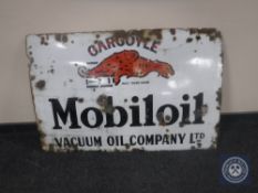 An early 20th century enamelled advertising sign "Mobiloil Vacuum Oil Company Ltd"