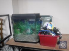 Two aquarium with pumps and accessories