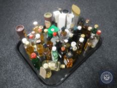 A tray of assorted alcohol miniatures