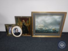 An antiquarian gilt framed oil on canvas of Queen Victoria,