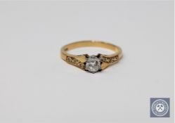 An 18ct gold diamond solitaire ring, approximately 0.40ct.