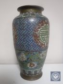 A 20th century Japanese cloisonne vase, height 33.