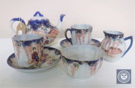 A 19th century seven-piece Oriental tea for two