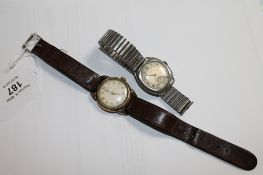 A mid 20th century Gentleman's Enicar Sport watch on brown leather strap,