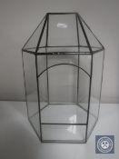 An antique leaded glass terrarium