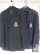 Two gent's jackets bearing Royal British Legion and Royal Air Force sewn on badges