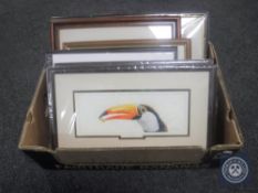 A box of framed and frameless signed limited edition prints and photographs,