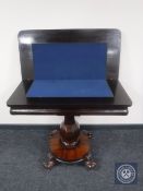 A William IV rosewood turnover top card table