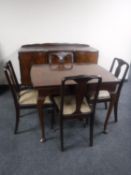A 20th century walnut six piece Queen Anne style dining room suite