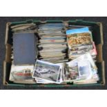 A box of 20th century postcards - North East etc