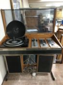 A mid 20th century Decca Sound Compact 3 music centre with speakers
