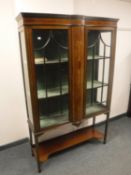 A Victorian inlaid mahogany display cabinet,