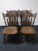 Four oak kitchen chairs