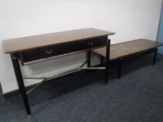 A mid 20th century G-Plan side table fitted two drawers together with matching coffee table