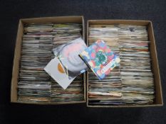 Two boxes of vinyl 45 singles - Green Day, Sex Pistols,