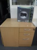 A pine effect office chest,