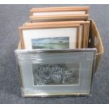A box of thirteen framed photographs and prints - wildlife studies