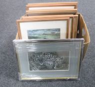 A box of thirteen framed photographs and prints - wildlife studies
