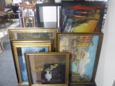 Eight framed continental school oils