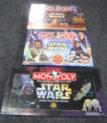 Three editions of Monopoly - Star Wars Episode 1,