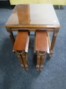 A good quality mahogany colonial style lamp table fitted two beneath