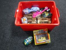 A box of assorted die cast,